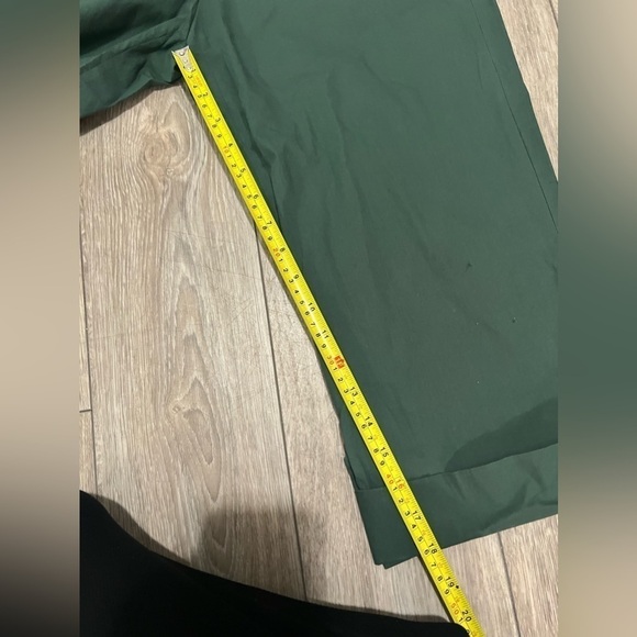 Theory Button Fly Women's Green High Rise Capri Pants Trousers Cotton Size 4 - Picture 11 of 13